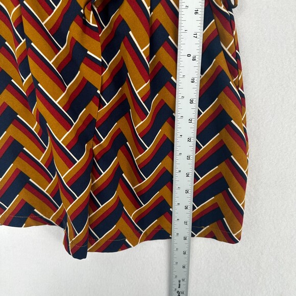 Forever 21 Romper Women Size S Multicolor Short Sleeve Geometric Tie Waist - Picture 13 of 15